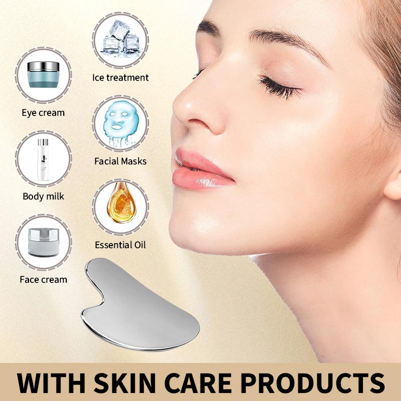 304 Stainless Steel Gua Sha Facial Massager  Guasha Full Body Neck Guasha Detox SPA Masssage Tool Stress Relax Skin Care