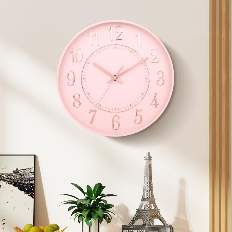12 Inch 30CM Silent Wall Clock, Creative and Fashionable, Three-dimensional Digital Minimalist Clock for Home Living Room