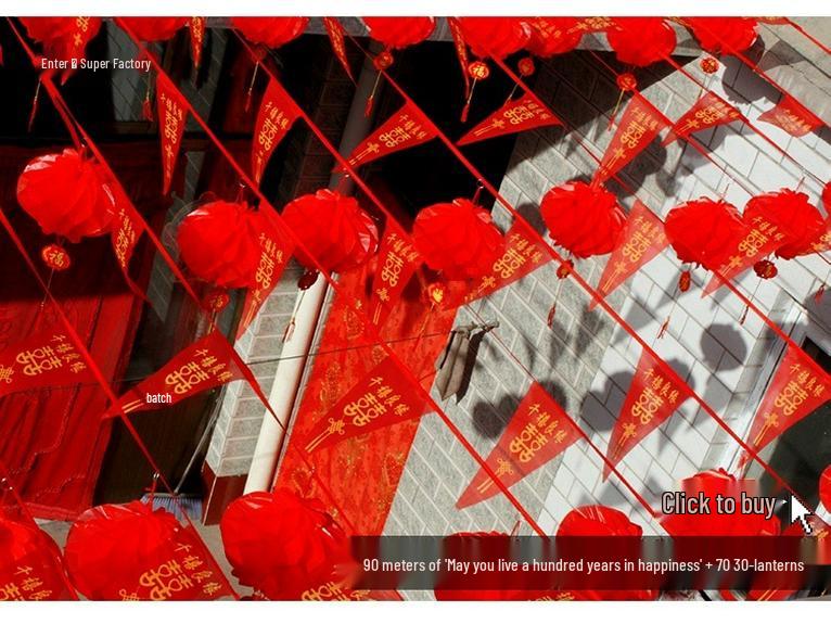 Festone Triangolare Rosso Personalizzabile per Decorazioni di Matrimonio