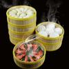 1Pcs New Handmade Bamboo Steamer 13-30cm With Lid Steamer Basket Multi-function Kitchen Cookware Cook Sticky Rice