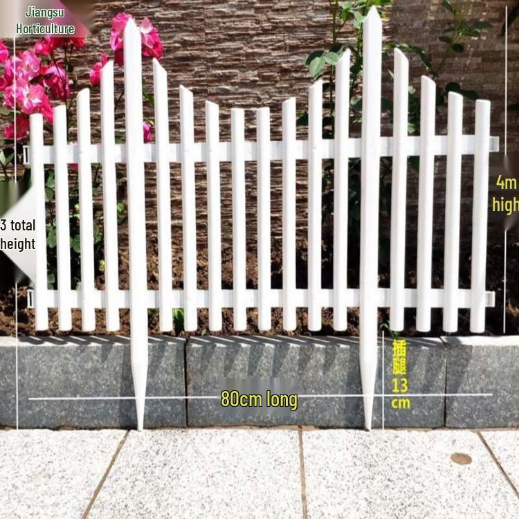 White Plastic Picket Fence for Garden, Courtyard, or Indoor/Outdoor Villa Decoration.