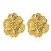 European & American Stainless Steel Flower Stud Earrings - Simple, Irregular Design