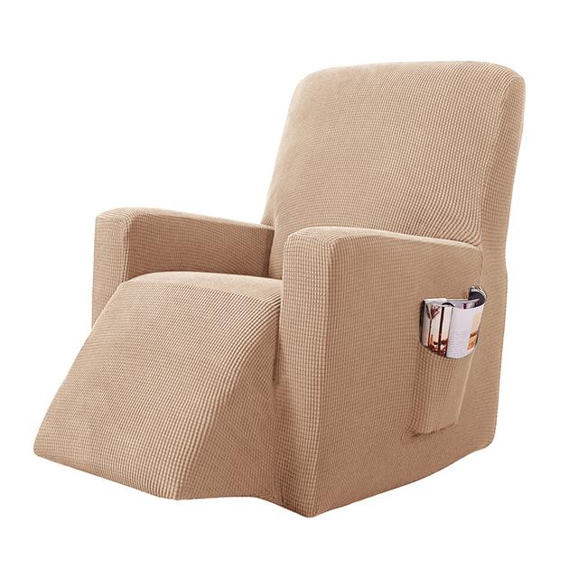 Stretchy Recliner Slipcover Updated Woven Jacquard Recliner Chair Cover With Side Pocket Anti -Slip Fitted Recliner Cover Couch Protector