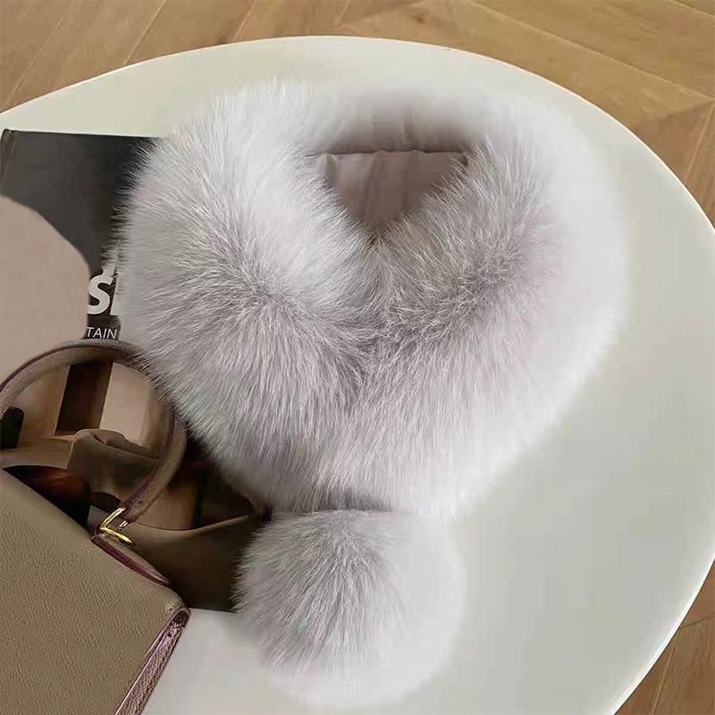 

1 шт. Меховой воротник Модный шарф Приятный к коже Пушистый Толстый Нежный Теплый Плюшевый Стильный Высококлассный