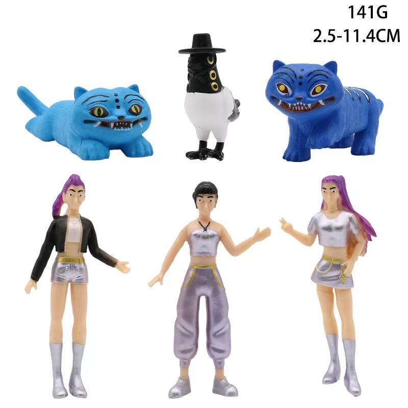 Kpop Demon Hunters Action Figure Toy Derpys Tiger Rumi Mira Zoey Sussy Figurine Doll Peripheral Model Desktop Decoration