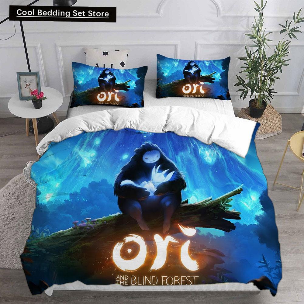 3D Spiel Ori and the Blind Forest Bettwäschesets Bettdecke Steppdecke Bettbezug Bettbezug Kissenbezug 2-3-teilige Sets Kinder Erwachsenengröße