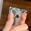 Natural Peridot Ring S925 Sterling Silver Inlaid Heart Crystal Stone 7mm Daily Women's Jewelry Gifts