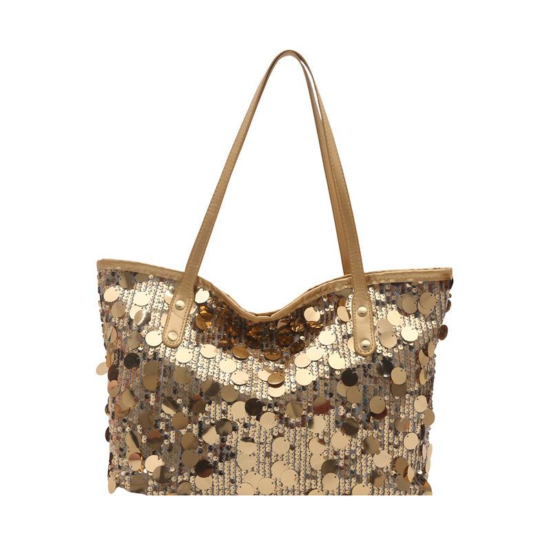 Modische paillettenbesetzte Tasche Damen 2025 neuer Nischen-Trend Eimer-Schultertasche Pendler vielseitig große Kapazität Tragetasche