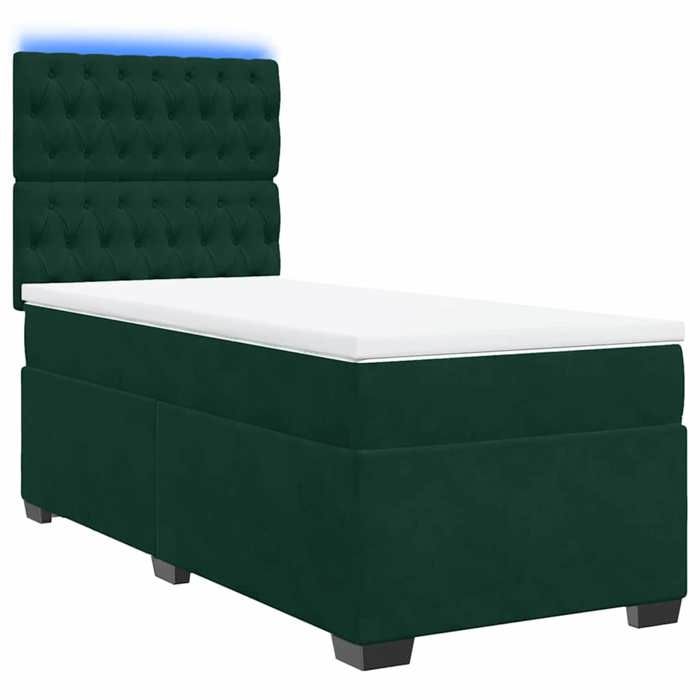 Maison Exclusive - Sommier à lattes de lit avec matelas Vert foncé 90x190 cm