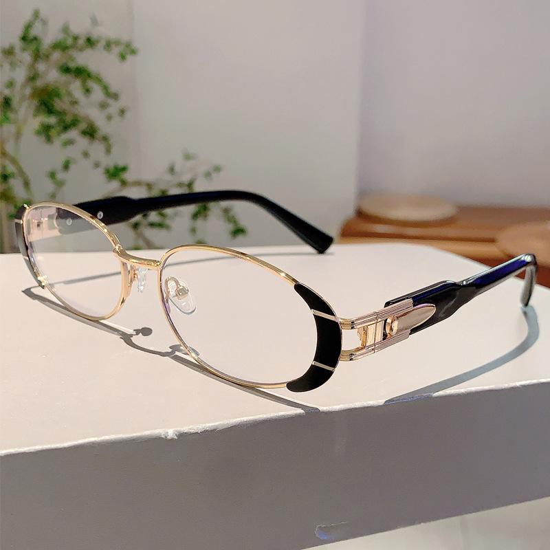 Luxury Brand Designer Metal Oval Sunglasses Women For Men Popular Vintage Sun Glasses Punk Outdoor Driving Hip Hop Eyewear Uv400