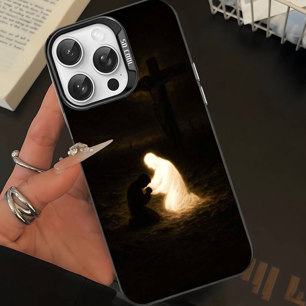 Son Of God Jesus For IPhone 11 12 13 14 15 16 17 Pro Max Plus Colorful Black Matte Phone Cover