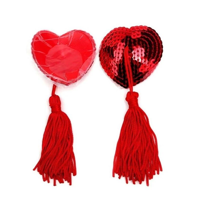 Sexy Ladies Lingerie Sequin Nipple Tassel Breast Cover Stick Bra Pasties Sticker