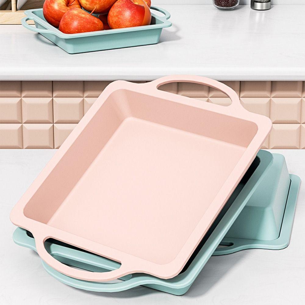 

Форма для выпечки хлеба из пищевой стали с антипригарной ручкой, духовка, противень для выпечки, кухонные принадлежности розовый