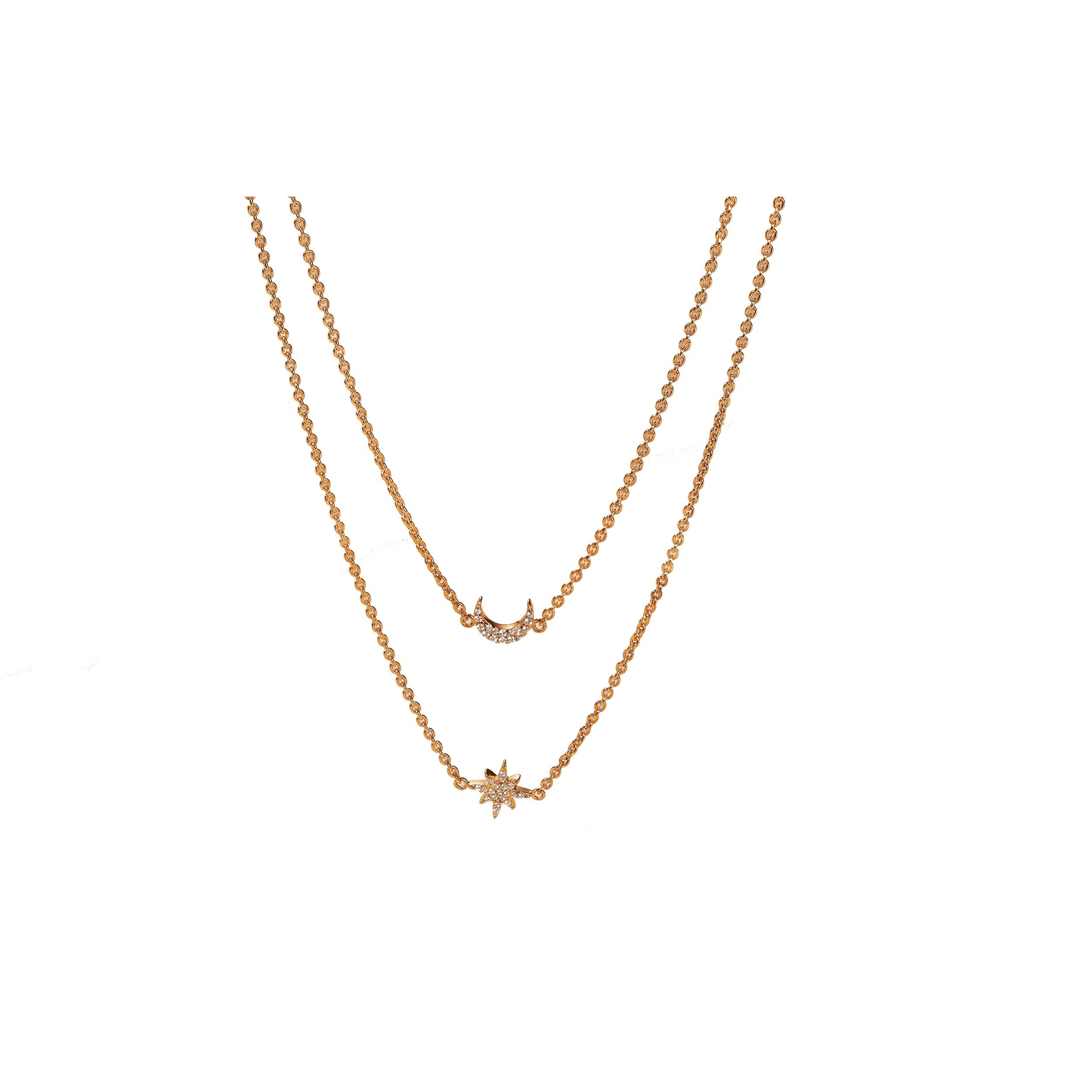 

Emporio Armani Double Layered Diamond Star And Moon Silver Necklace Women necklace Rose-Gold EG3393221 Shopping Bag