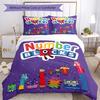 3-teiliges Numberblocks2-Muster Bettwäscheset Bettbezugset enthält Bettbezug & Kissenbezüge, perfekte Ganzjahres-Schlafzimmerdekoration & Geschenk