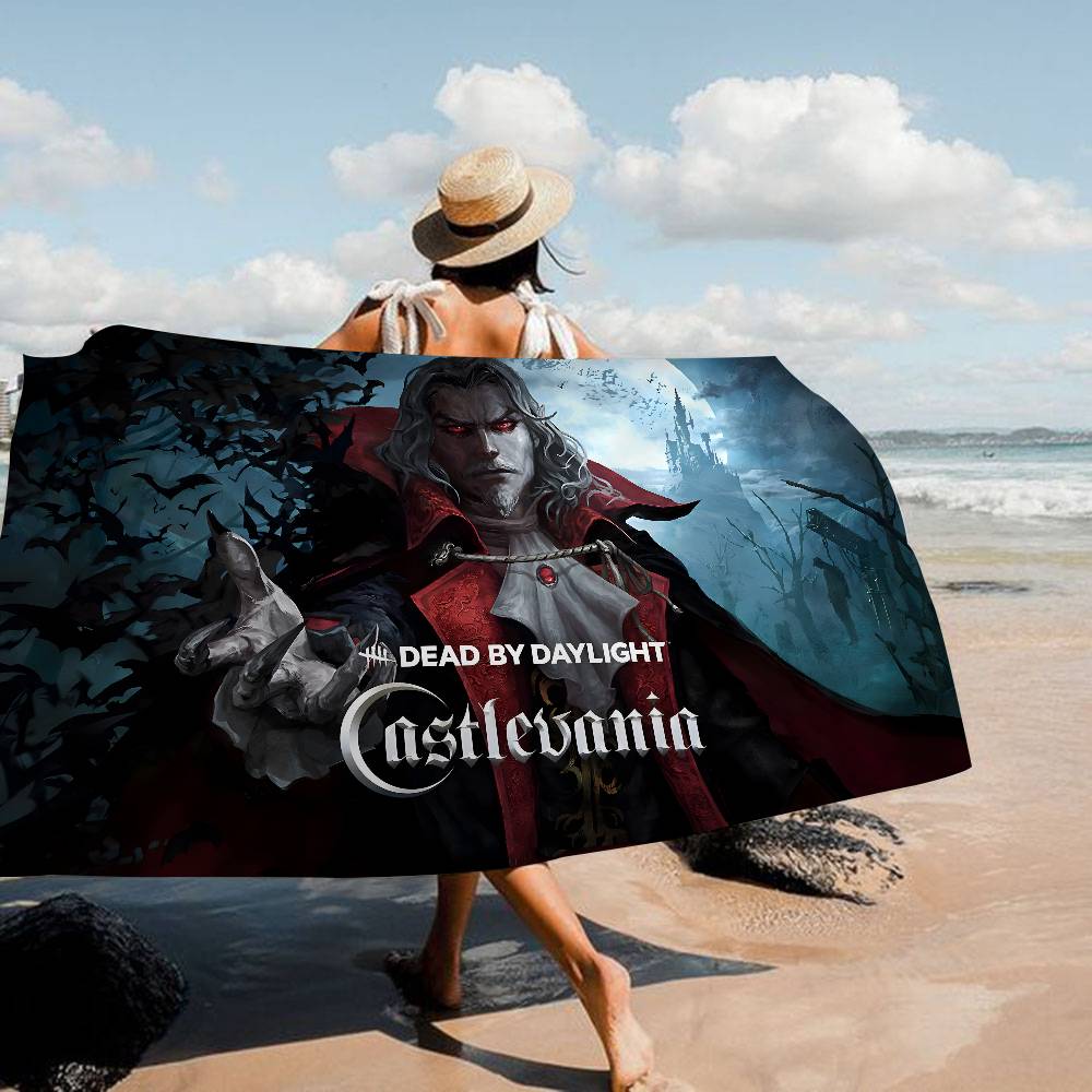 Castlevania Anime Game Beach Towel Colorful Bath Towels For Girl Microfiber Quick Dry Custom Sand Free Beach Yoga Spa Gym Pool