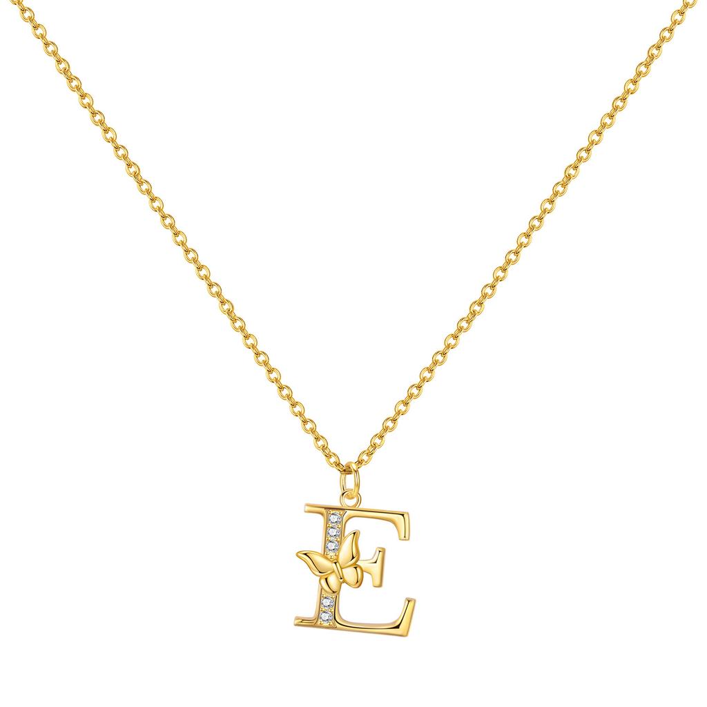 Orstarry 925 Silver Golden A-Z Lucky Letters Necklace Pendant Necklace for Women Birthday Gifts Fashion Fine Jewelry