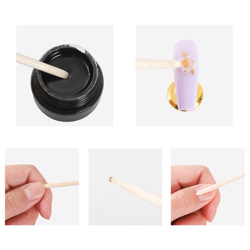 100× Orangenholzstäbchen für Nägel, Holz Nagelhautschieber Entferner für Maniküre Pediküre