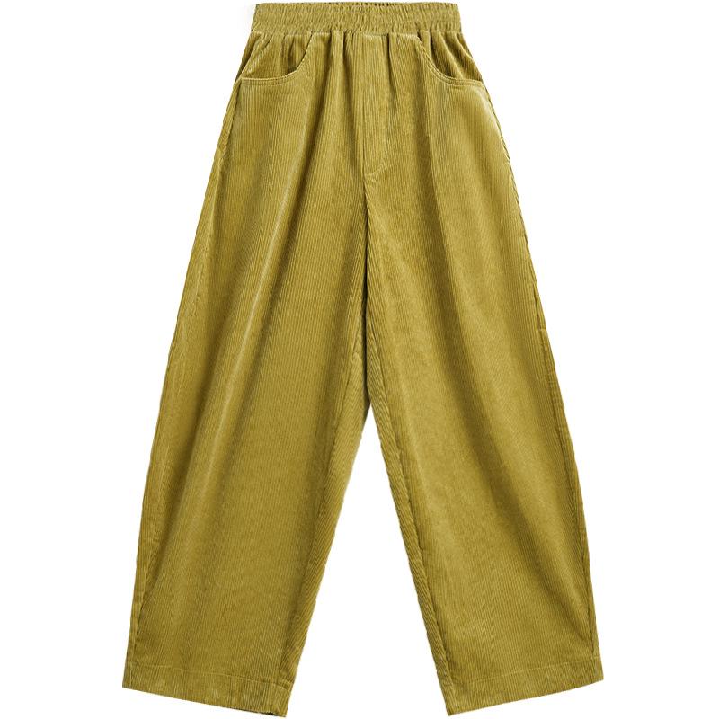 Damen Cord-Schlaghose mit hoher Taille - Frühling/Herbst Lässige lockere Passform