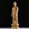 Boxwood Buddha Statue Stand, Amitabha Bodhisattva Buddha Household and Office Decoration, Avalokitesvara, Guanyin Sculpture, 1Pc