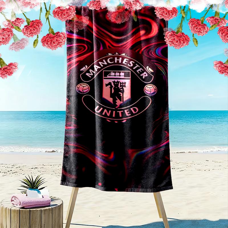 Manchester United Manchester City Beach Towel, Lightweight Beach Towel, Tropical Style, Ideal Holiday Gift For Family