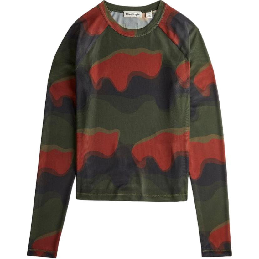 

Coach Camouflage Print Slim Fit Pullover Long Sleeve T-Shirt Unisex Tops Orange CO754-WMJ XS