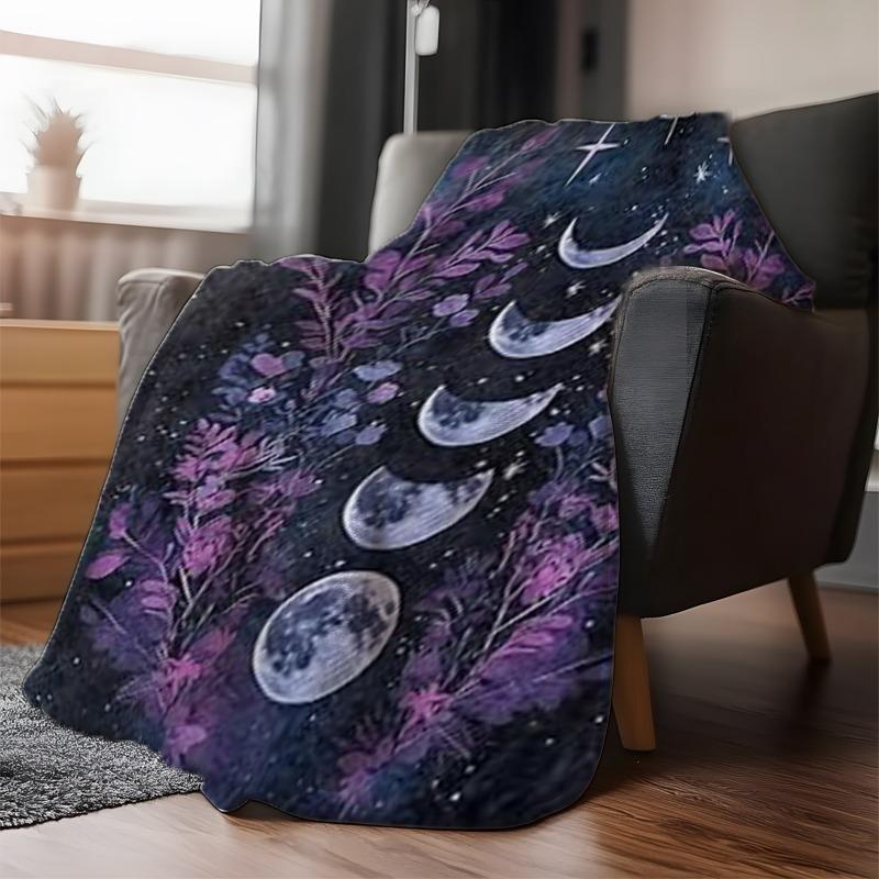 Dark Moon Phases Blanket - Celestial Witch Gothic Throw - Adult Gift for Women 70x100cm