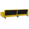 2 Seater Sofa Bed with 2 Cushions Yellow Velvet