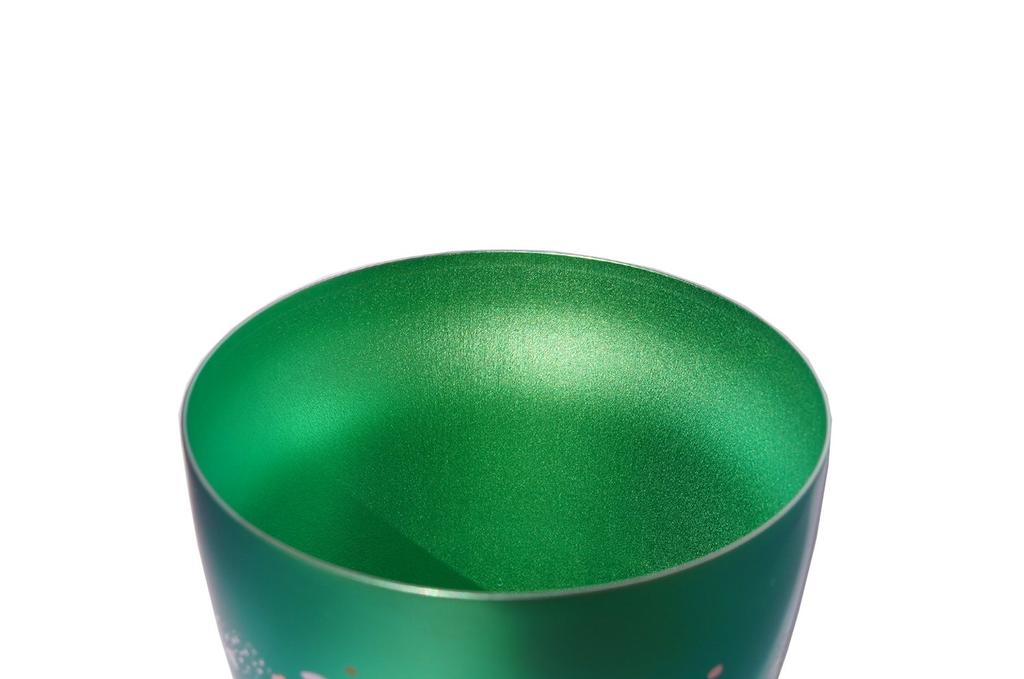 HORIE Pure Titanium Sakura Saku Made in Niigata Prefecture Double-Walled Tumbler, (Sakura Design), 250cc, Green, T15SS250G, Tsubame,