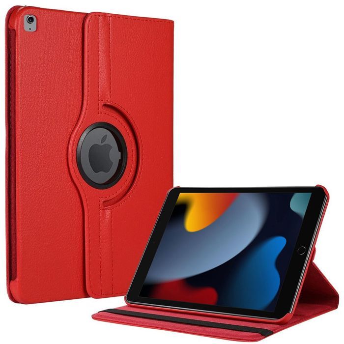 Coque de Protection - BOOLING - pour iPad 10,2" - Anti-Rayures - Etui Rotatif 360° - Rouge