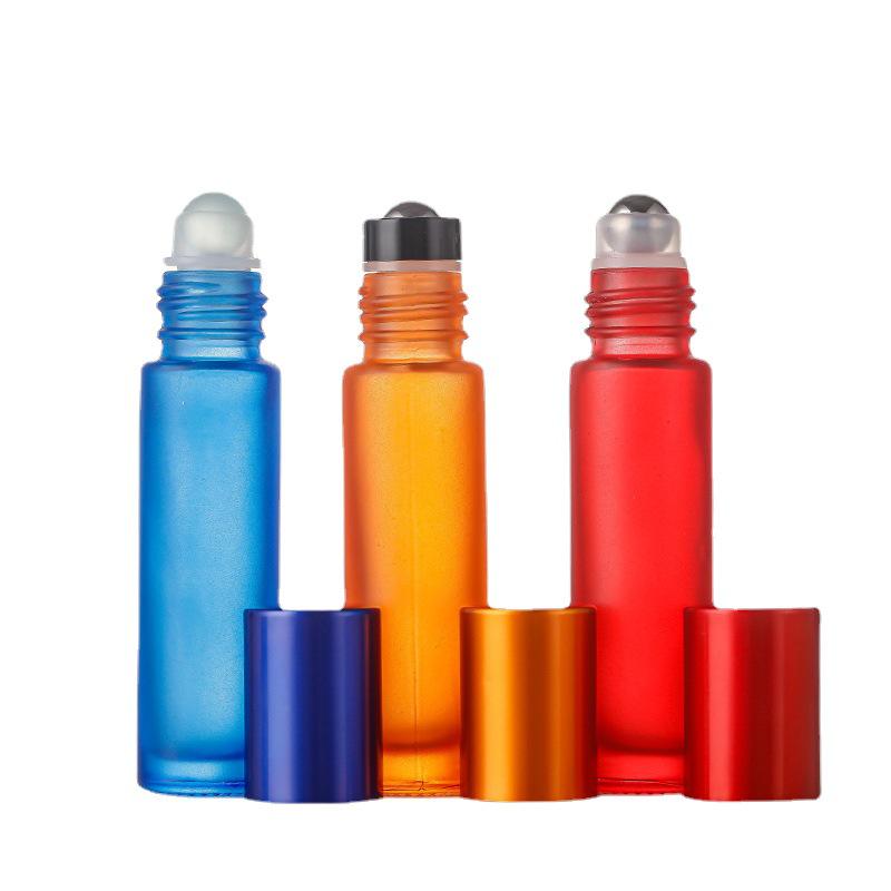 Frosted Light-Proof Colored Roll-On Essential Oil Cosmetic Sample Bottle