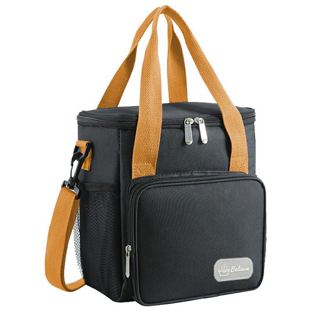 Waterproof Oxford Cloth Insulated Lunch Bag Thermal Food Carrier Crossbody Tote for Work/Picnic