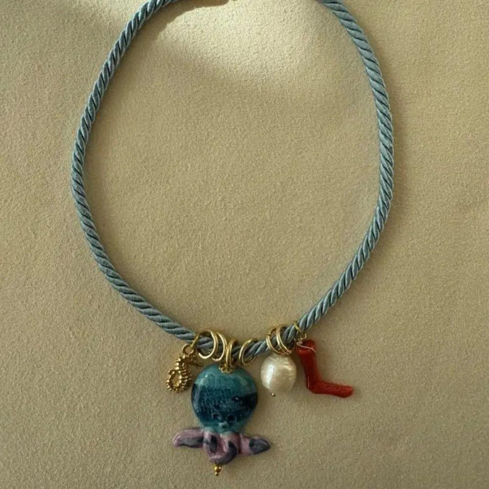 Necklace Set Resin Starfish Pendant Necklace Ethnic Style Dopamine Necklace  Girls