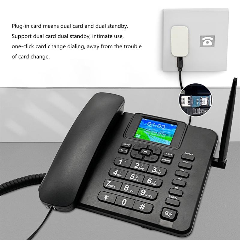 2G Desk Phone 2.4inch Color Display Support Full Netcom with Speed Dials Recording Functions for Trade Shows Home