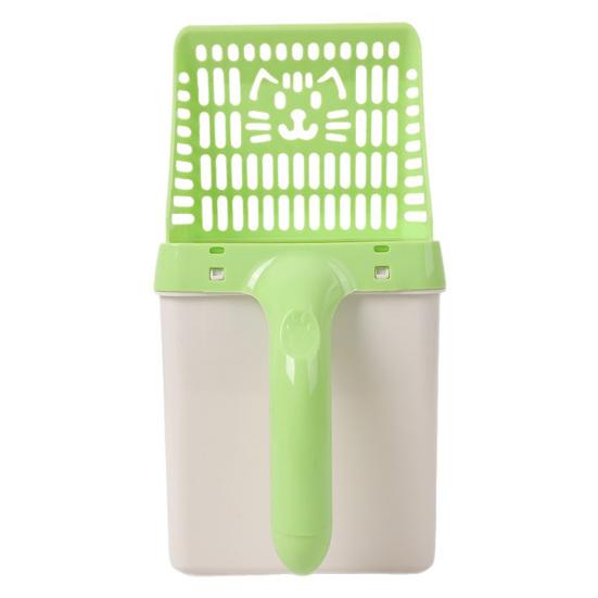 Cat Litter Scoop with Bag Holder Mess-Free Kitty Litter Box Sifter with Refill Bags Spill-Proof Cat Poop Scooper for Easy One-Handed Cleaning
