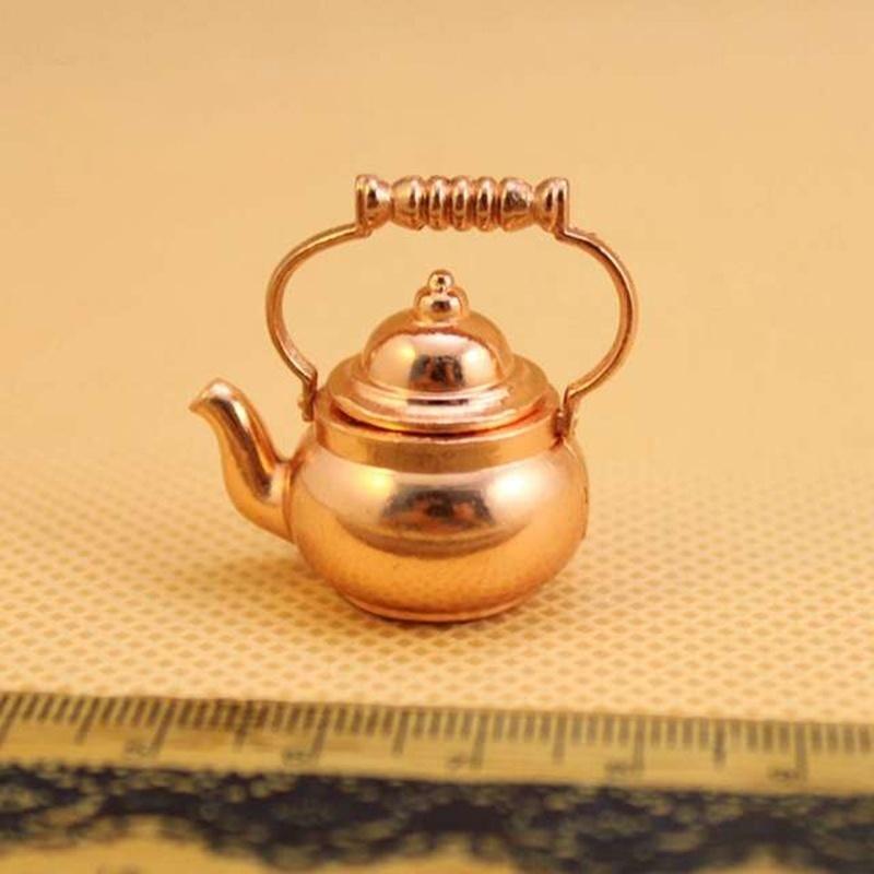 

Retro Kettle Open Lid Dollhouse Miniature Re-ment 1:12 Scale Fairy Mini Doll Home Decor Accessories Creative Craft Ornament