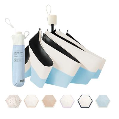 Folding Umbrella Complete Shading Folding Umbrella X Hook Pouch Parasol for Sunny and Rainy Windproof and Folding Umbrella with UV Storage Pouch UV