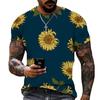 Sonnenblumen Serie 3D Gedrucktes T-Shirt Herrenbekleidung Top T-Shirt
