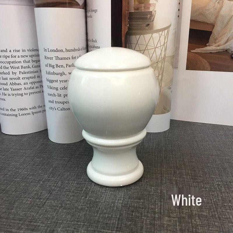 

Roman Rod Decorative Imitation Wood Curtain Finial Head Cap .