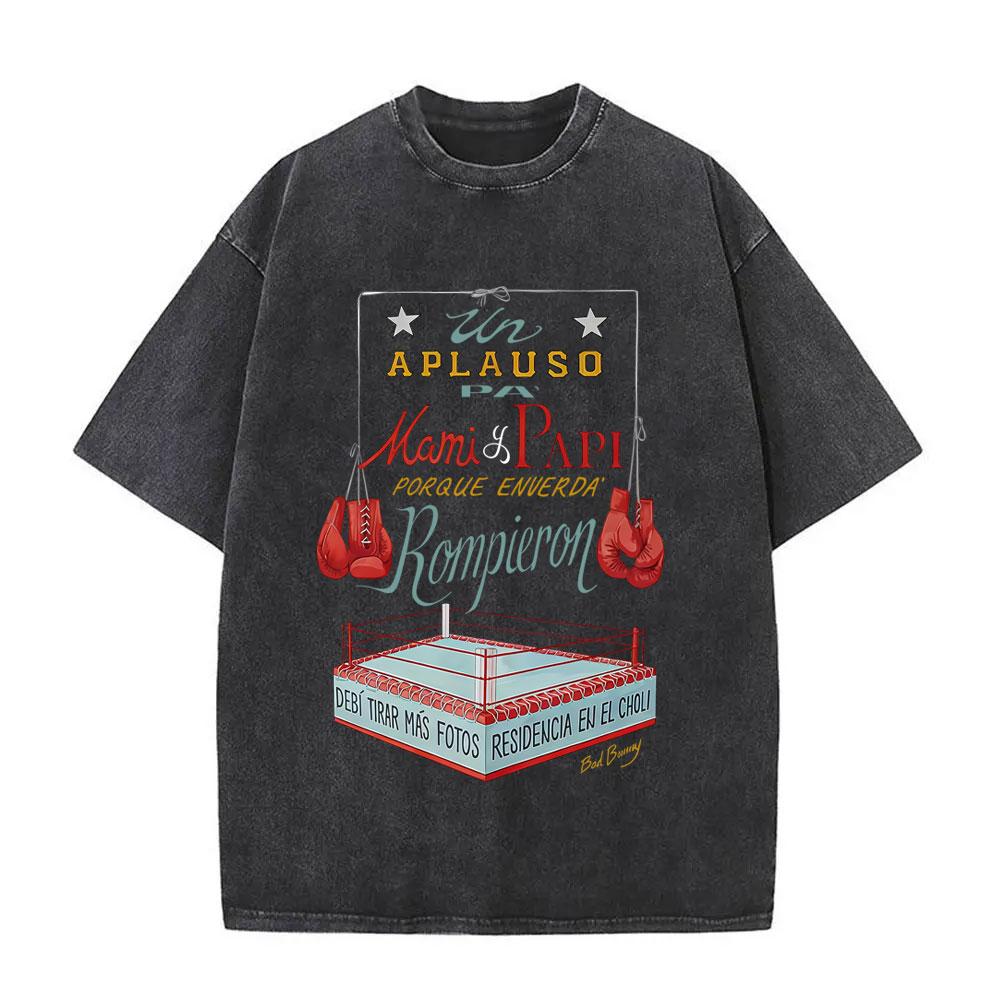 

New Arrival Unisexs Clothes Tee Shirt TShirts Unisex Tshirt for Unisex Washed Bad Bunny Un Verano Sin Ti Debi Tirar Mas Fotos DTMF 2XL