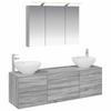 Bathroom Furniture Set 4 Pcs Grey Sonoma Engineered Wood and Glass