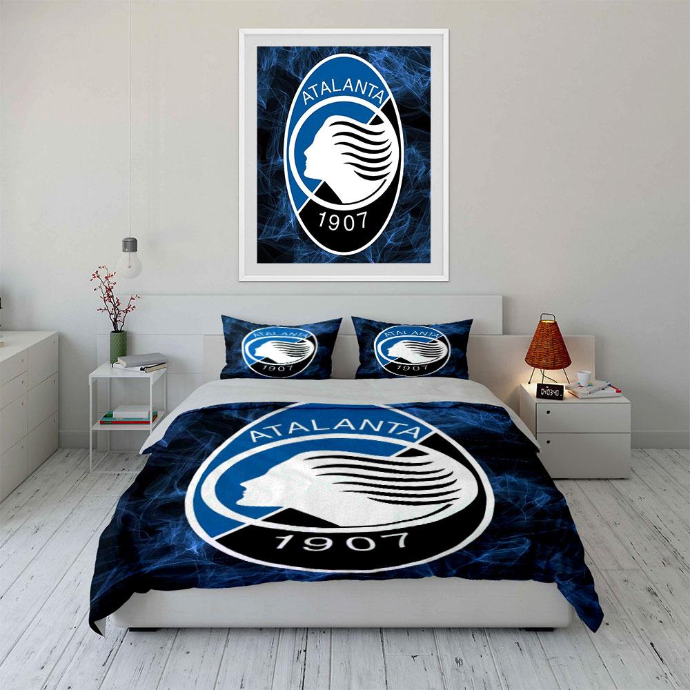 Set Biancheria da Letto Logo Atalanta Set Copripiumino Copripiumino Federe (1 * Copripiumino 2 * Federe, senza piumino)