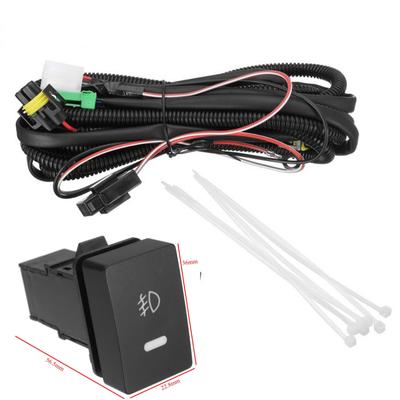 H11 Fog Light Wiring Harness Sockets Wire + LED Indicators Switch + Automotive Relay For Ford/Honda/Nissan/Acura