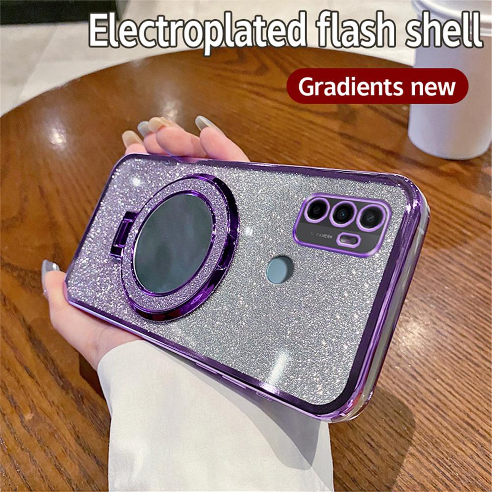 

Зеркальный Роскошный Гальванический Магнитный Чехол-Подставка с Блестками Для OPPO A16 A16S A17 A54S A53S 4G A91 A5 A8 A9 A31 A33 A53 2020 Мягкий Чехол For OPPO A91