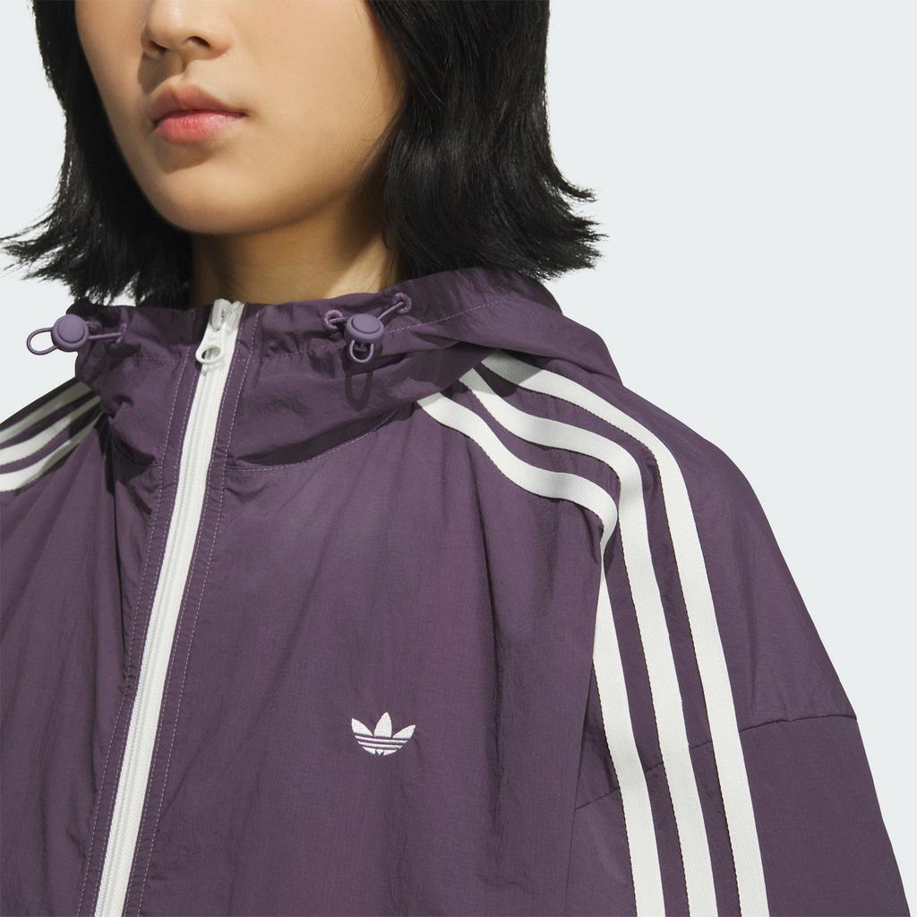 Adidas Originals Windbreaker Hooded Fashion Simple Versatile Jacket Women Jacket Dark-Violet KB8965