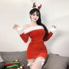 Sex Underwear Sexy Christmas Clothing Autumn and Winter Velvet Red Dress Performance Clothing Suit Women
