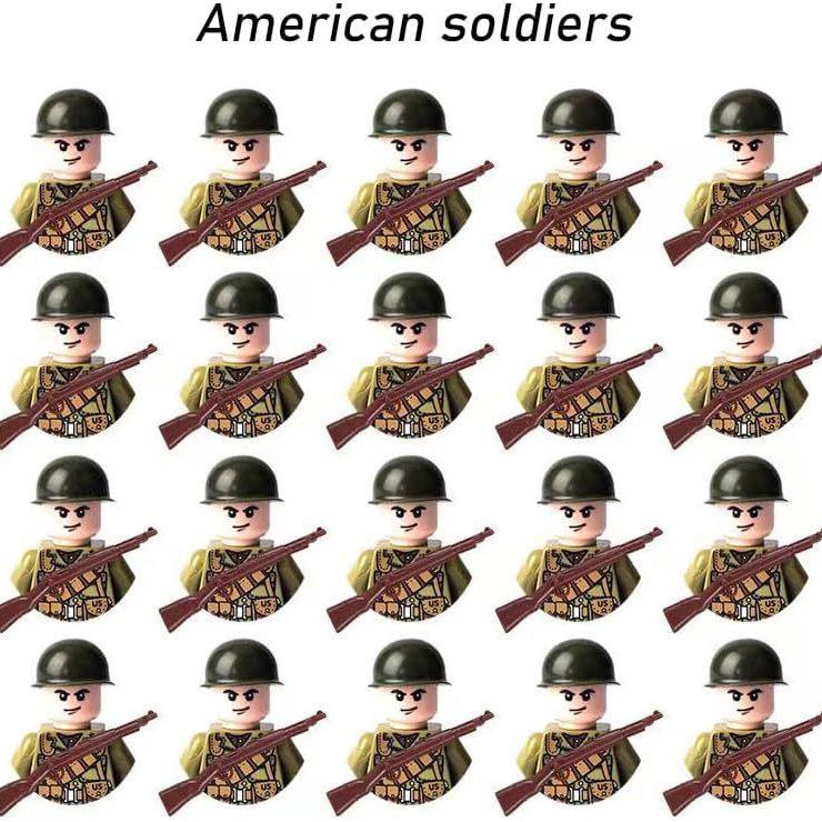 WII Military Figure Building Blocks: Weapons & Soldiers Toy Set for Boys