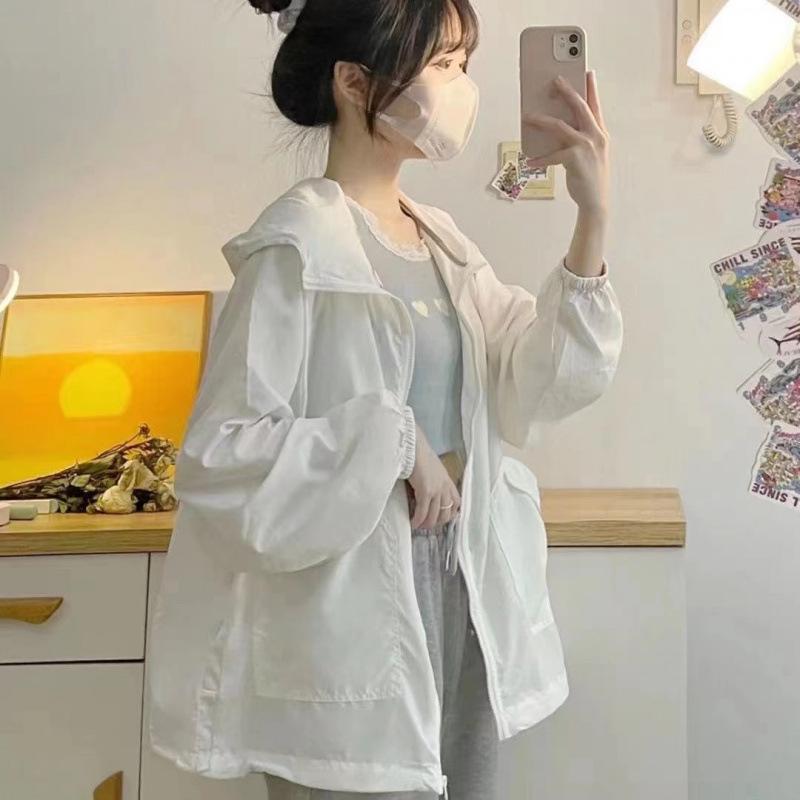 Trendy Mint 2025 Women's Hooded Jacket: Casual Spring/Autumn Windbreaker, Loose Fit, Short Length