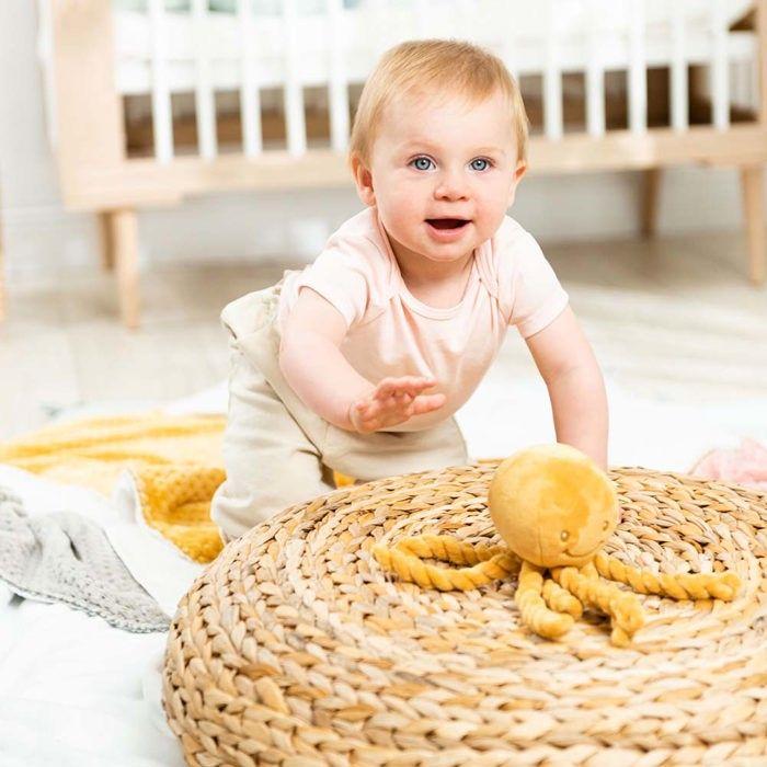NATTOU Doudou Pieuvre Lapidou - 23 Cm - 100% Polyester - Ocre