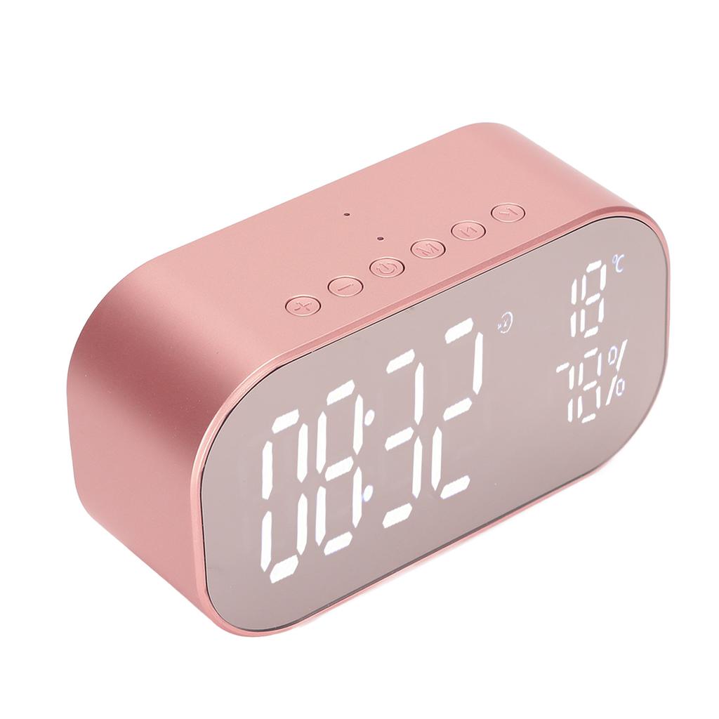 Alarm Clock Radio Multifunction FM Digital Radio Alarm Clock with Bluetooth Speaker for Home BedroomRose Gold